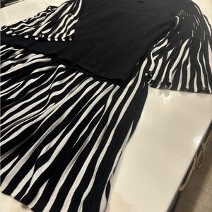 Chic Black and White Striped 2 pieces, skirt & top perfect for any occasion.